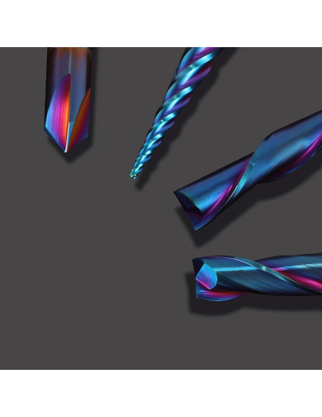 Conjunto de 4 Bits de Router CNC HQMaster 1/4" Carburo Tungsteno