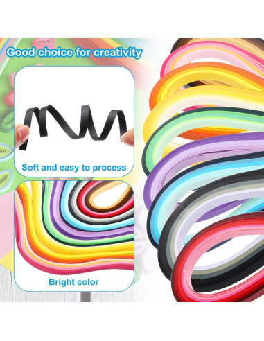 Tiras de Papel de Quilling PATIKIL 540x3mm Degradado Negro Blanco - 120 Pcs
