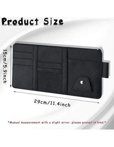 Organizador de Visera de Coche MOODKEY Negro 29.2x14.7cm