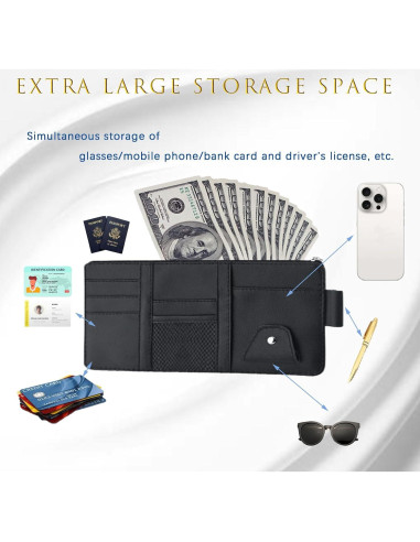 Organizador de Visera de Coche MOODKEY Negro 29.2x14.7cm