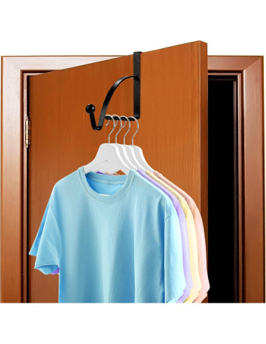 Ganchos sobre la puerta Hotop 2 Pcs Negro para Ropa y Accesorios