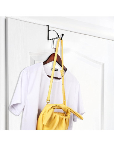 Ganchos sobre la puerta Hotop 2 Pcs Negro para Ropa y Accesorios