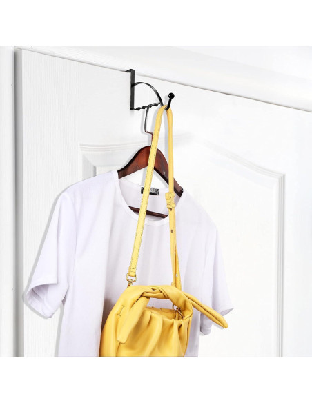 Ganchos sobre la puerta Hotop 2 Pcs Negro para Ropa y Accesorios