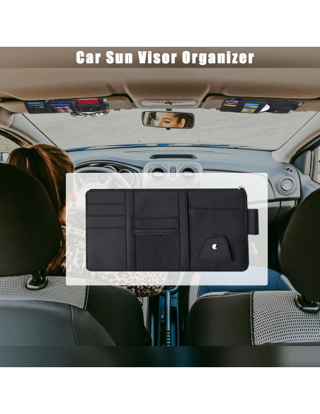 Organizador de Visera de Coche MOODKEY Negro 29.2x14.7cm
