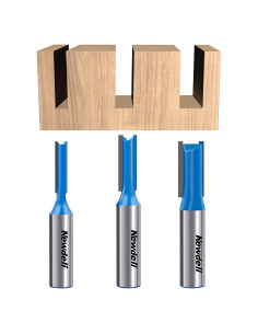 Juego de Brocas de Router Recto Newdeli 3pcs 12mm Doble Filo