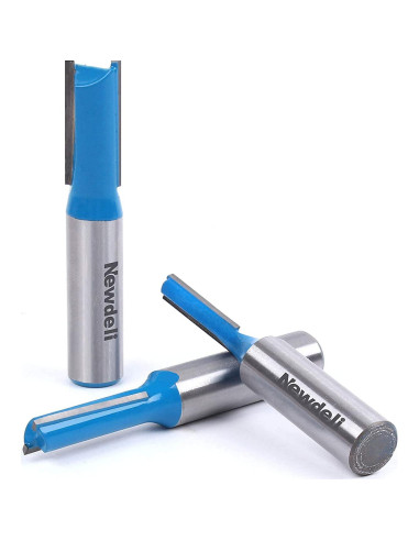 Juego de Brocas de Router Recto Newdeli 3pcs 12mm Doble Filo