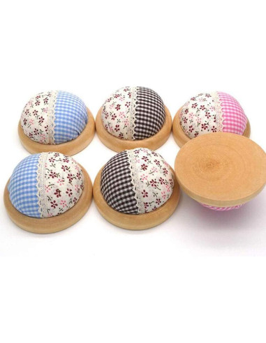 Almohadilla Redonda para Alfileres GAMESPFF con Base de Madera 7.1cm