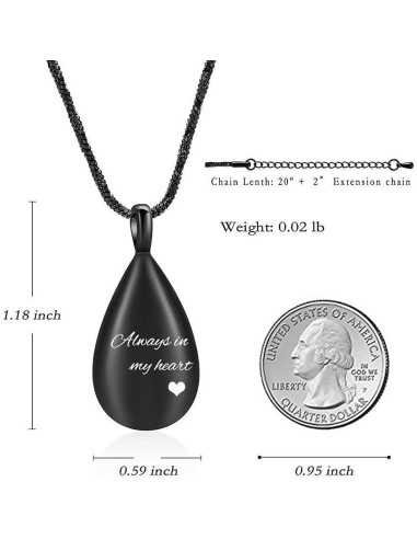 Collar de Urna en Forma de Gota Yinplsmemory para Cenizas
