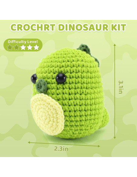 Kit de Crochet Dinosaurio Bennra para Principiantes con Tutoriales Kit de Crochet Dinosaurio Bennra para Principiantes con Tutoriales