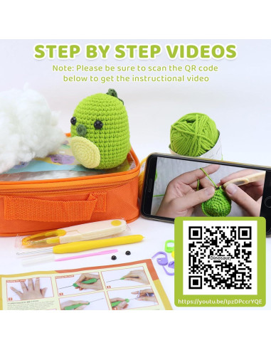 Kit de Crochet Dinosaurio Bennra para Principiantes con Tutoriales