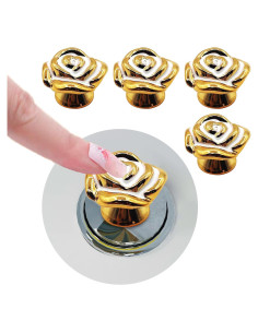 4 Piezas Botón de Tanque de Inodoro Oro XQIGI - Accesorio Decorativo