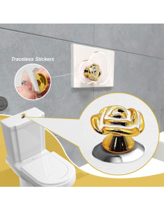 4 Piezas Botón de Tanque de Inodoro Oro XQIGI - Accesorio Decorativo 2
