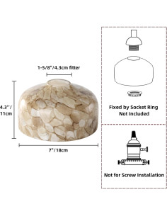 Pantalla de Luz Colgante Vidrio Art Deco COMPIXIU 17.8 cm 2