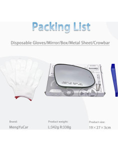 Cristal Espejo Lateral Izquierdo Toyota RAV4 2013-2018 MENGYUCAR 2