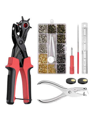 Perforadora de Agujeros de Cuero CAMWAY + 240 Remaches