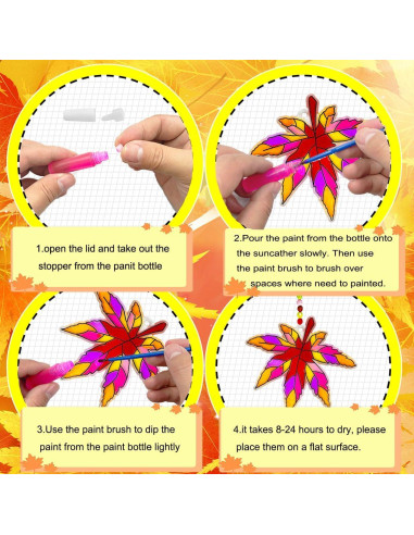 Kit de Manualidades AUEKIV - 32 Atrapasoles Hoja Otoño