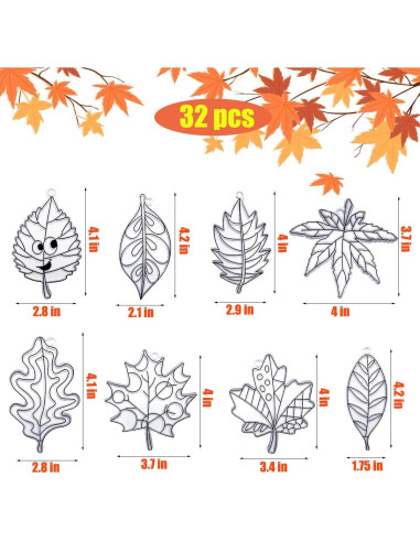 Kit de Manualidades AUEKIV - 32 Atrapasoles Hoja Otoño