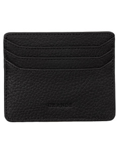 Tarjetero de Cuero Genuino Grande 3633 Negro Delgado