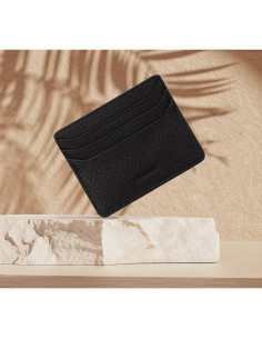 Tarjetero de Cuero Genuino Grande 3633 Negro Delgado 2