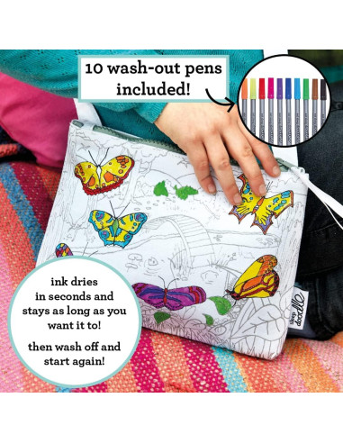 Bolsa Cruzada para Colorear DIY eatsleepdoodle Mariposa con Marcadores