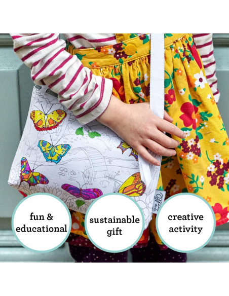 Bolsa Cruzada para Colorear DIY eatsleepdoodle Mariposa con Marcadores