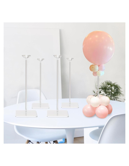 Soporte de Globo Acrílico Transparente TEKXYZ 40cm - Juego de 4
