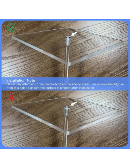 Soporte de Globo Acrílico Transparente TEKXYZ 40cm - Juego de 4