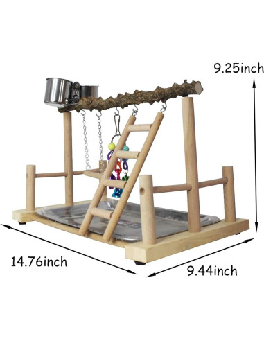 Perchero de Madera para Aves Kathson 37.5x24x23.5cm