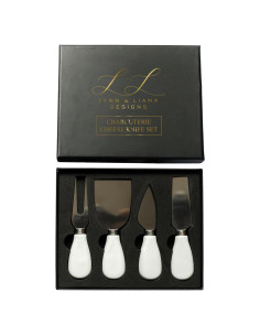 Set de Cuchillos de Queso Lynn & Liana 4 Piezas Cerámica Blanca