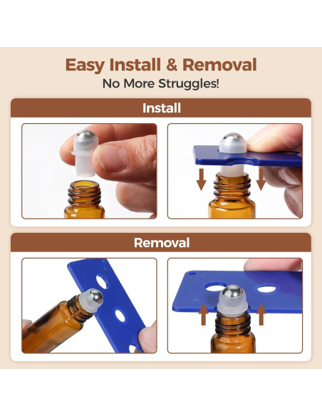 ComSaf 24 Botellas de Rodillo 10ml Ámbar para Aceites Esenciales ComSaf 24 Botellas de Rodillo 10ml Ámbar para Aceites Esenciales