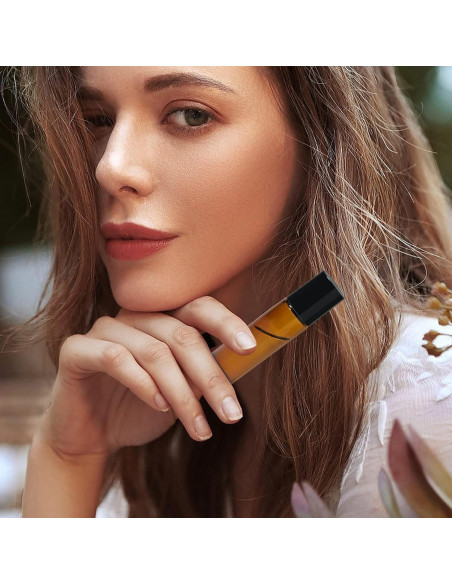 ComSaf 24 Botellas de Rodillo 10ml Ámbar para Aceites Esenciales ComSaf 24 Botellas de Rodillo 10ml Ámbar para Aceites Esenciales