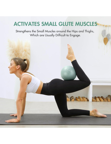 Bola de Pilates Qavlbor 22.86 cm Verde para Yoga y Fitness