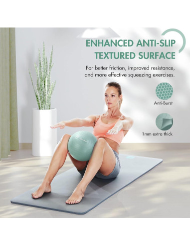 Bola de Pilates Qavlbor 22.86 cm Verde para Yoga y Fitness