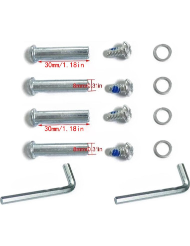 Kit de Tornillos y Ejes para Patines Inline GSHFIMESH 8mm x 30mm
