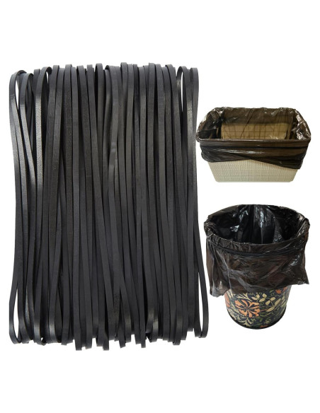 Bandas de Goma Negras AMUU 30cm - 35 Piezas para Oficina