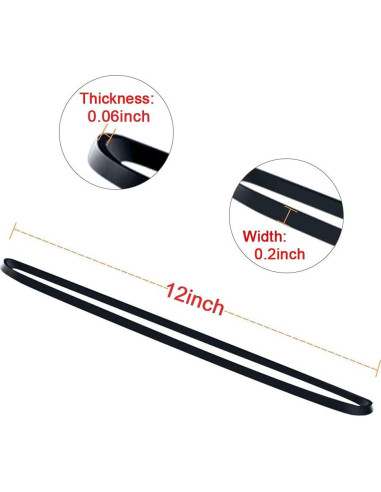 Bandas de Goma Negras AMUU 30cm - 35 Piezas para Oficina