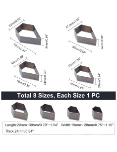 Juego de Troqueles de Corte de Cuero SUPERDANT 8 Piezas Acero 2