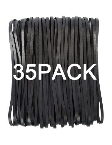 Bandas de Goma Negras AMUU 30cm - 35 Piezas para Oficina