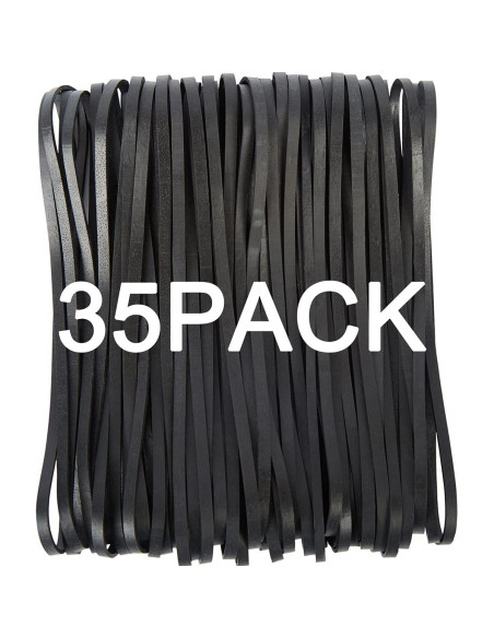 Bandas de Goma Negras AMUU 30cm - 35 Piezas para Oficina