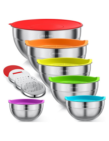Juego de Tazones de Mezcla JSCARES 9 Piezas Acero Inoxidable