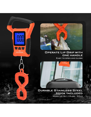 Balanza Digital Flotante KastKing WideView 110lb (49.9kg) LCD