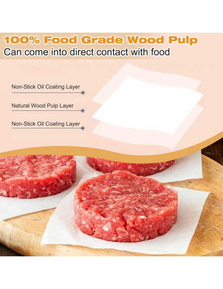 Papel Pergamino para Hamburguesas AIMEIKI 300 Hojas 15x15 cm