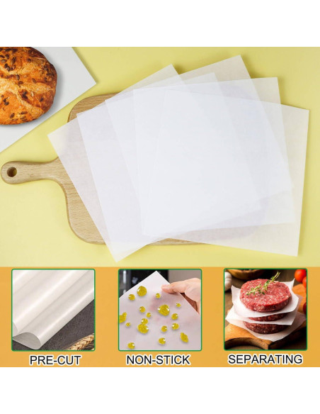 Papel Pergamino para Hamburguesas AIMEIKI 300 Hojas 15x15 cm