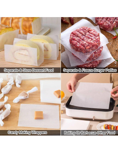 Papel Pergamino para Hamburguesas AIMEIKI 300 Hojas 15x15 cm