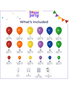 Kit de Arco de Globos Arcoíris House of Party - 135 Pzs 2