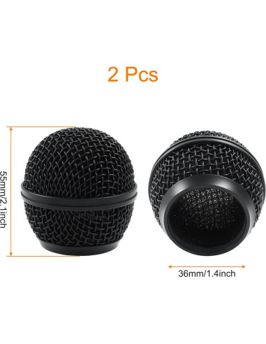 Rejilla de Micrófono Reemplazo Moicstiy 2 Pcs Negro SM58