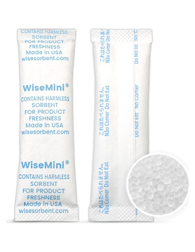 100 Paquetes de Gel de Sílice 5g Wisesorbent para Alimentos