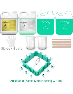 Kit de Moldes de Silicona DecorRom - 4kg Caucho 15A DIY 2