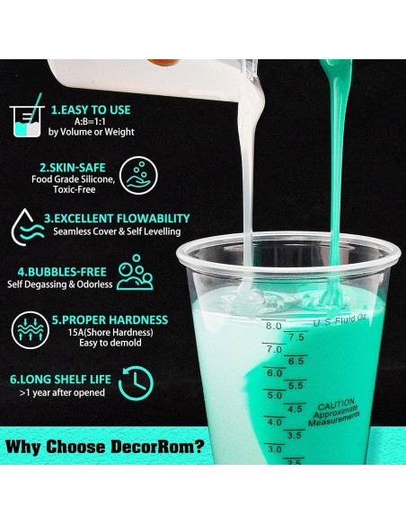 Kit de Moldes de Silicona DecorRom - 4kg Caucho 15A DIY