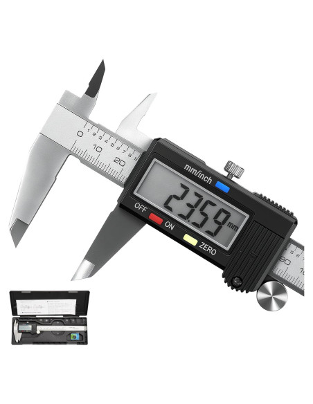 Calibrador Digital Vernier Qfun 150mm Acero Inoxidable Impermeable